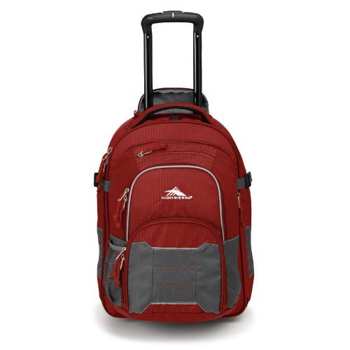  High Sierra Ultimate Access 2.0 Carry-on Wheeled Backpack, Brick Red/Mercury/Silver