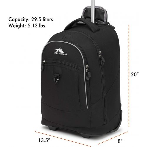  High Sierra Chaser Wheeled Laptop Backpack, Great for High School, College Backpack, Rolling School Bag, Business Backpack, Travel Backpack, Carry-on Bag Perfect for Men and Women