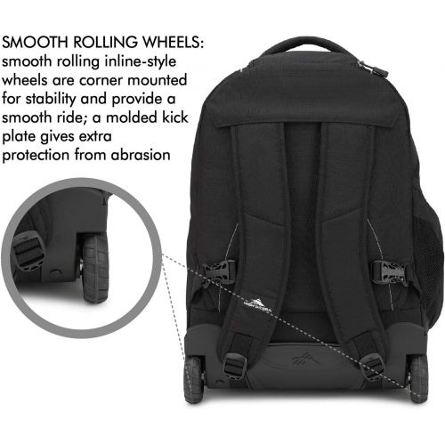  High Sierra Freewheel Wheeled Laptop Backpack, Great for High School, College Backpack, Rolling School Bag, Business Backpack, Travel Backpack, Carry-on Bag Perfect for Men and Wom