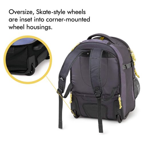  High Sierra Ultimate Access 2.0 Carry-on Wheeled Backpack, Mercury/Charcoal/Yell-O