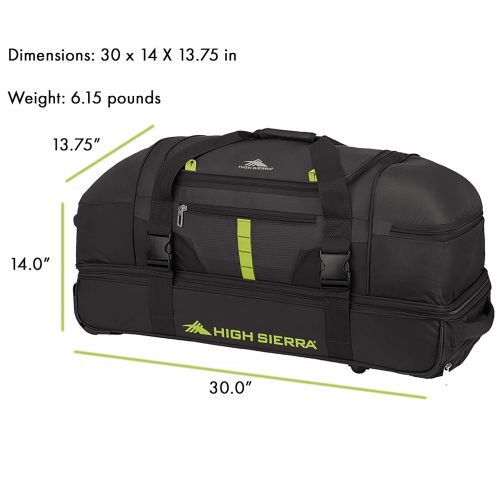  High Sierra Evolution Wheeled Drop Bottom Duffel Bag, 30