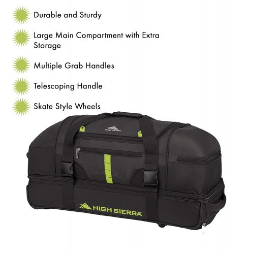  High Sierra Evolution Wheeled Drop Bottom Duffel Bag, 30