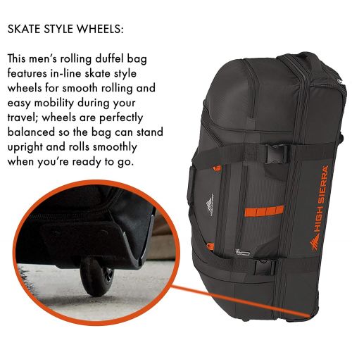  High Sierra Evolution Wheeled Drop Bottom Duffel Bag, 30