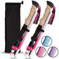 High Stream Gear Womens Walking Sticks, 2 Lightweight Foldable Hiking & Trekking Poles, Adjustable Quick Lock Collapsible Folding Poles