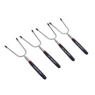 High-Desert Stainless Steel and Black PVC Telescopic Camping Forks (Pack of 4)