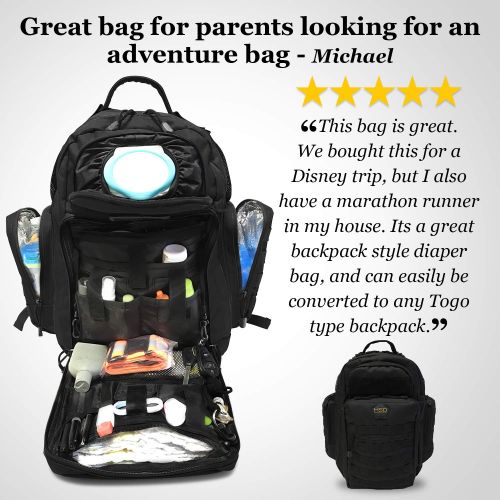  [아마존베스트]HighSpeedDaddy HSD Diaper Bag Backpack for Dad, Large Waterproof Tactical Travel Baby Bag for Men + Changing Pad, Insulated Pockets, Stroller Straps and Wipe Pocket. Multi-Function, Military Styl