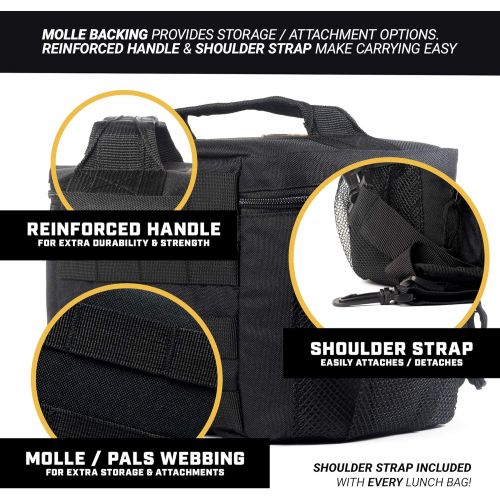  [아마존베스트]HighSpeedDaddy HSD Tactical Lunch Bag - Insulated Cooler, Lunch Box with MOLLE/PALS Webbing, Adjustable Padded Shoulder Strap, for Adults and Kids (Black)