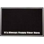 Highball & Chaser Premium Custom Bar Mat 18in x 12in 1cm Thick Durable and Stylish Service Bar Mat for Spills, Coffee, Bars, Restaurants, Counter Top Dish Drying Mat (Happy Hour)