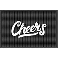 Highball & Chaser Premium Custom Bar Mat 18in x 12in 1cm Thick Durable and Stylish Service Bar Mat for Spills, Coffee, Bars, Restaurants, Counter Top Dish Drying Mat (Cheers)