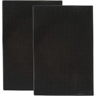 Highball & Chaser Bar Mat 18 x 12, Thick Durable and Stylish Bar Mat for Spills. Non Slip, Non-Toxic, Service Mat for Coffee, Bars, Restaurants Counter Top (Black, 2 Pack)