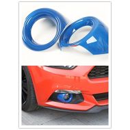 Highitem 2Pcs Car Front Fog Light Cover Frame Ring Trim for Ford Mustang 2015-2017 (Blue)