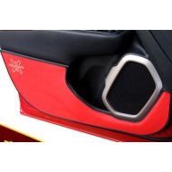 Highitem 4Pcs Red Leather Car Styling Side Edge Protection Pad Anti-kick Door Mats Cover For Jeep Renegade 2015Up with Logo