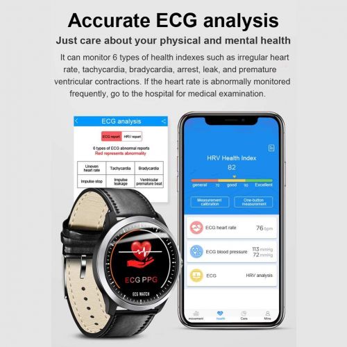  Highjump Smart Watch, Fitness Tracker with Heart Rate & Blood Pressure Monitor for Android & iOS,N58 ECG Sports Watch IP67 Waterproof Heart Rate Test with Sleep & Blood Oxygen Moni