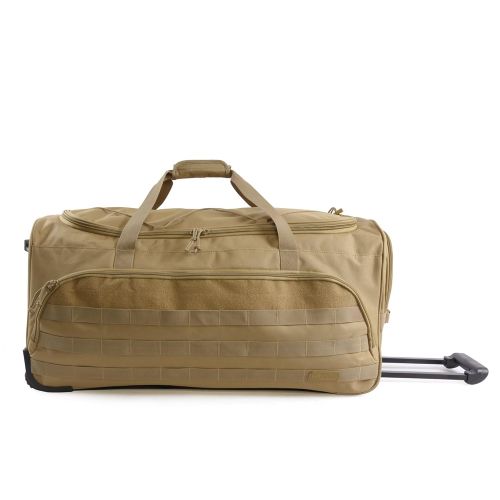 Highland Tactical 30 Squad Large Tactical Rolling Duffel Bag, Desert One Size