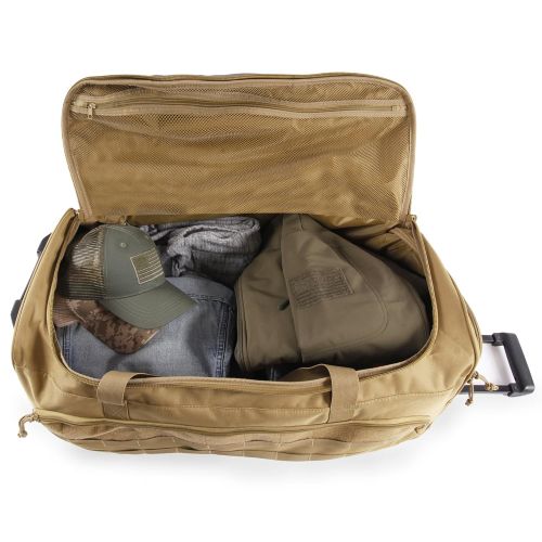  Highland Tactical 30 Squad Large Tactical Rolling Duffel Bag, Desert One Size