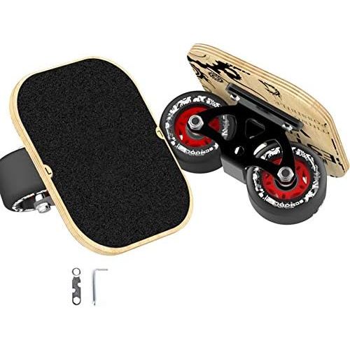  Hihey 1 Paar Skate Board Drift Board fuer Roller Road Drift Platte Anti-Skid Skateboard Sport Ahorn Pedal PU Rader Tragbare Roller Road Drift Skates