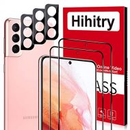 Hihitry Tempered Glass Compatible for Samsung Galaxy S21(6.2) 2 Pack Screen Protector + 3 Pack Camera Lens Protector Full Coverage [Support Fingerprint Unlock] - Not for Samsung S2