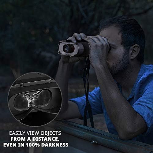  Hike Crew Digital Night Vision Binoculars, See Clear in 100% Total Darkness, Large Viewing LCD Screen, Long Viewing Distance, Infrared Night Vision Goggles for Hunting with 7X Opti