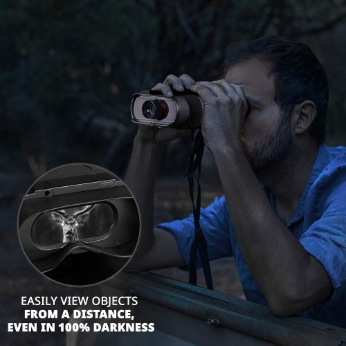  Hike Crew Digital Night Vision Binoculars, See Clear in 100% Total Darkness, Large Viewing LCD Screen, Long Viewing Distance, Infrared Night Vision Goggles for Hunting with 7X Opti