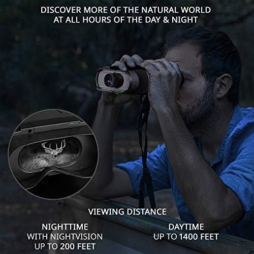  [아마존베스트]Hike Crew Digital Night Vision Binoculars, Capture Photos & Record Videos, Large LCD Screen with 7 Levels of Brightness for 100% Darkness, Infrared Night Goggles for Hunting