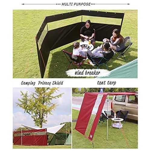  Hikeman Camping Windbreaks Stove Windscreen ? Beach Windshield Shelter, Sunshade Screen,Winter Outdoor Caravan Privacy Shield with Top Window, for Garden Charcoal Grills BBQ Picnic