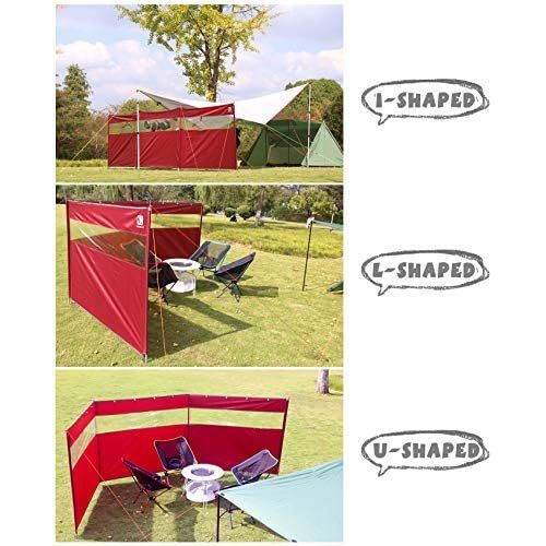  Hikeman Camping Windbreaks Stove Windscreen ? Beach Windshield Shelter, Sunshade Screen,Winter Outdoor Caravan Privacy Shield with Top Window, for Garden Charcoal Grills BBQ Picnic