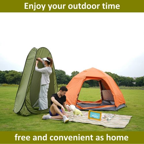  Hikeman Camping Shower Tent ? Privacy Tent for Portable Toilet for Shower,Rain Shelter for Camping & Beach Pop Up Changing Tent.