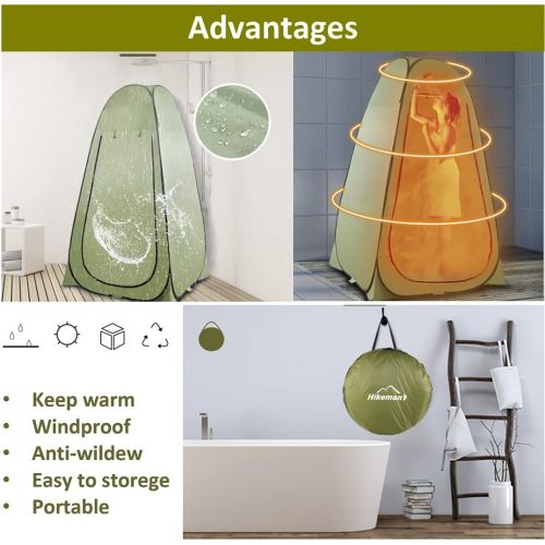  Hikeman Camping Shower Tent ? Privacy Tent for Portable Toilet for Shower,Rain Shelter for Camping & Beach Pop Up Changing Tent.
