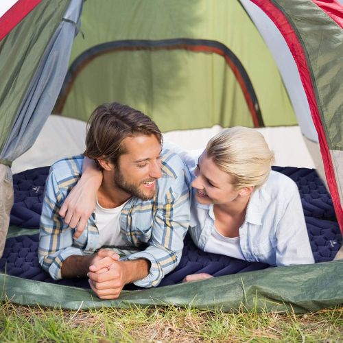  [아마존 핫딜]  [아마존핫딜]HIKENTURE Camping Pad - 2019 Edition Ultralight Sleeping Pad for Camping, Backpacking, Inflatable, Lightweight, Portable Sleeping Mat - Comfort Plus and Better Support - Blue and G