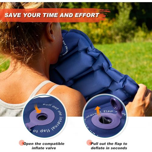  HIKENTURE Backpacking Sleeping Pad Ultralight Camping Pad,Upgraded Design Air Support Sleeping Mat, Compact Lightweight for Sleeping Bag,Car,Outdoor,Camp,Hammock