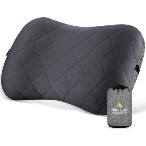  Hikenture Camping Pillow with Removable Cover - Ultralight Inflatable Pillow for Neck Lumbar Support - Upgrade Backpacking Pillow - Washable Travel Air Pillows for Camping, Hiking,