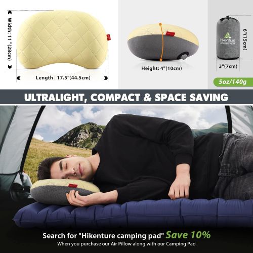  Hikenture Ultralight Double Camping Pad with 2 Inflatable Pillows,Camping Mattress 2 Person Backpacking Pillow for Sleeping,Hiking Pillows with Removable Cover Camp Mat for Tent,Ca