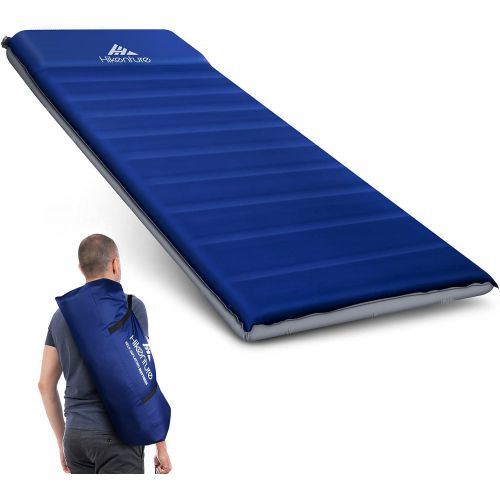  Hikenture Self Inflating Camping Mattress Pad with Pillow, 9.5 R Value UltraThick Sleeping Pad for 4-Season, 3 inches Foam Camping Mat with Better Support, Insulated Camping Pad fo