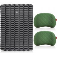 Hikenture Ultralight Double Sleeping Pad with 2 Inflatable Camping Pillow,Camping Mattress 2 Person Backpacking Pillow for Sleeping,Hiking Pillows with Removable Cover Camp Mat for