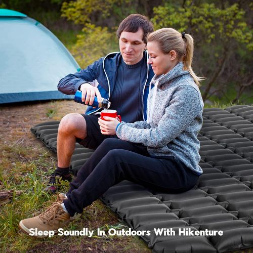  Hikenture Ultralight Double Sleeping Pad with 2 Inflatable Camping Pillow,Camping Mattress 2 Person Backpacking Pillow for Sleeping,Hiking Pillows with Removable Cover Camp Mat for