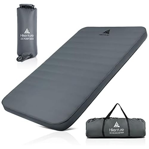  Hikenture 4 INCH Thick Self Inflating Sleeping Pad with 9.5 R Value, Comfort Plus Camping Mattress with Pump Sack, Inflatable Foam Insulated Camping Pad, Portable Camping Mat for 4