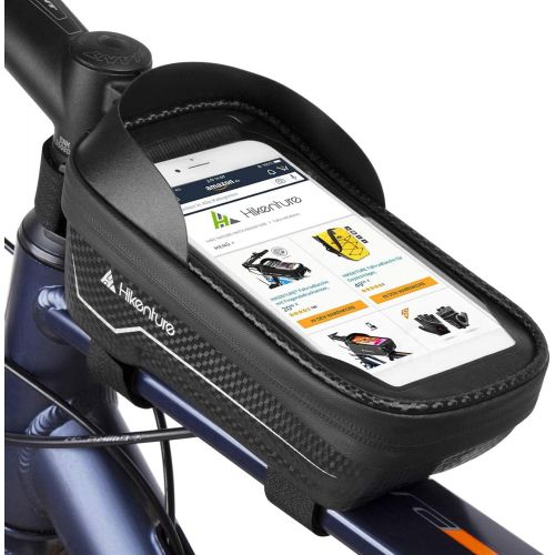  Hikenture Bike Frame Bag for Phone, Waterproof Bike Handlebar Bag, 6.5 Inch Sensitive Touch Screen Top Tube Bike Front Bag, Bicycle Motorcycle Phone Holder for iPhone X/11/12/13 Pr