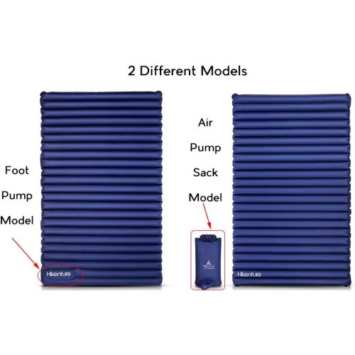  [아마존베스트]Hikenture Double Camping Pad - Two Person Camping Sleeping Mattress - Lightweight and Compact Air Mat - for Backpacking, Self-Driving Tour, Hiking, Tent