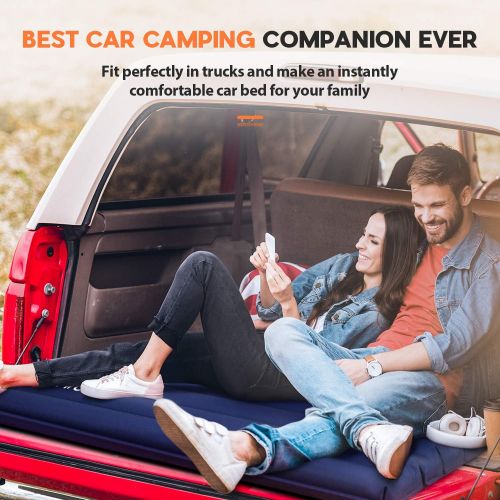  [아마존베스트]Hikenture Double Camping Pad - Two Person Camping Sleeping Mattress - Lightweight and Compact Air Mat - for Backpacking, Self-Driving Tour, Hiking, Tent
