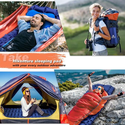  Hikenture Camping Sleeping Pad Mat - 2.5 Inch Ultra Thick Camping Mattress - Lightweight Inflatable Backpacking Pad - Ultralight Water Resistant Pad for Car Traveling, Hiking, Tent