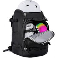 Hikenture Ski Boot Bag Backpack, 50L Padded Ski Bag & Snowboard Boot Bag with Drain Holes, Large Capacity Water-Resistant Ski Travel Bag for Ski Boots, Helmet, Goggles, Clothes, Gl