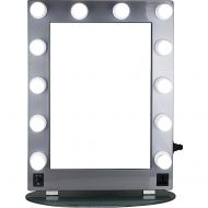 Hiker 12 Led Dimmer Light Pc Body and Glass Base Hollywood Vanity Makeup Mirror Table Top Wall Mount, Silver
