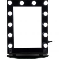 Hiker 12 Led Dimmer Light Pc Body and Glass Base Hollywood Vanity Makeup Mirror Table Top Wall Mount, Black