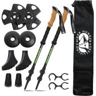 [아마존베스트]Hiker Hunger Outfitters Hiker Hunger 100% Carbon Fiber Trekking Poles  Ultralight & Collapsible with Quick Flip-Lock, Cork Grips, Tungsten Tips