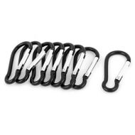 Hiking Calabash Shape Spring Clip Carabiner Hook Key Bottle Holder 8pcs Black by Unique Bargains