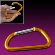 Hiking Camping Gold Tone Aluminum Clip Hook Carabiner by Unique Bargains