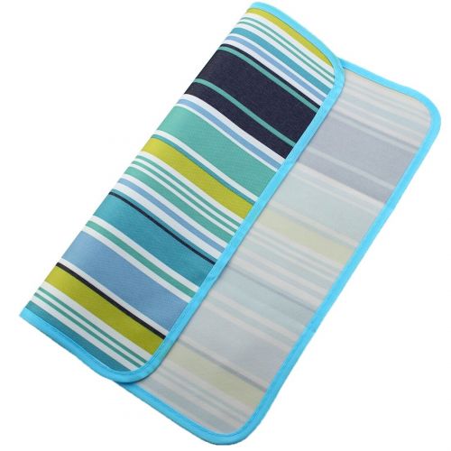  Hiking Travel Stripe Pattern Moisture-proof Picnic Blanket Camping Mat Beach Pad by Unique Bargains