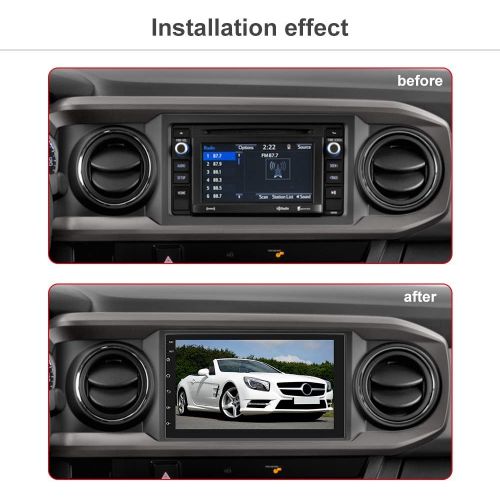  [아마존베스트]Hikity Double Din Android Car Stereo with GPS 7 InchTouch Screen Car Radio Bluetooth Supports Mirror Link for iOS/Android Phones WiFi Connect + Backup Camera