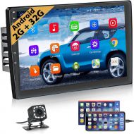 [아마존베스트][2G+32G] Upgrade Hikity Double Din Android Car Stereo 10.1 Inch Touch Screen Radio Bluetooth WiFi GPS FM Radio Support Android/iOS Phone Mirror Link with Dual USB Input & Backup Ca