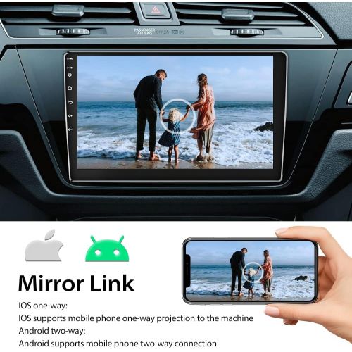  Hikity Android Car Stereo 10.1 Inch Touch Screen Radio Double Din Head Unit in Dash GPS Navigation Bluetooth FM WiFi Mirror Link for Android/iOS Phone + Backup Camera (2G Ram + 16G